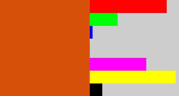Hex color #db5008 - deep orange