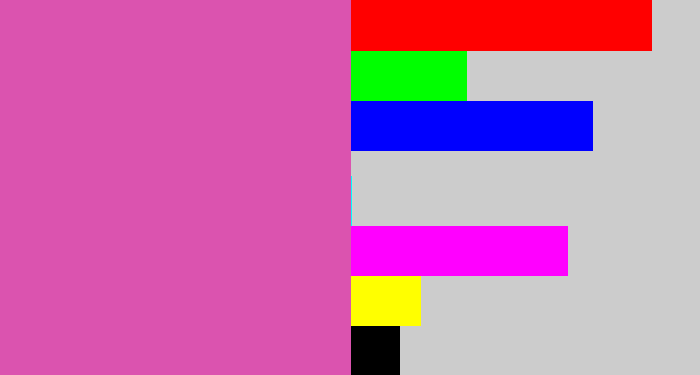 Hex color #db53af - purplish pink