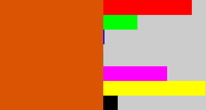 Hex color #db5403 - deep orange