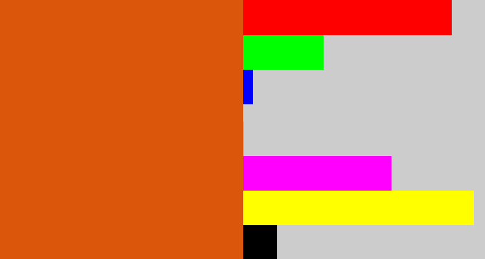 Hex color #db550b - deep orange