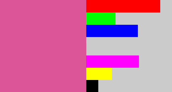 Hex color #db5699 - purplish pink