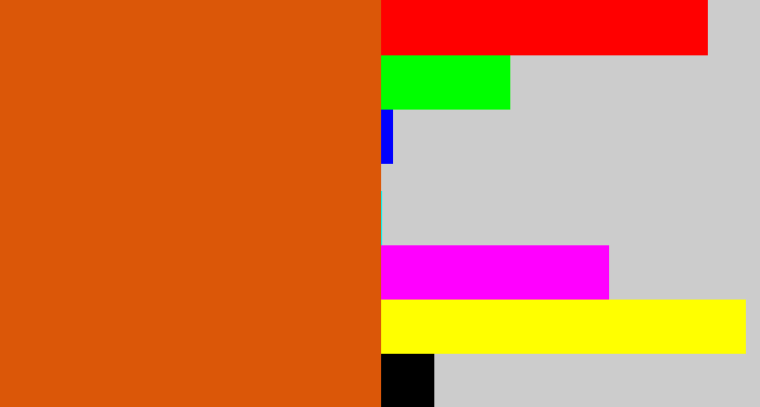 Hex color #db5708 - deep orange