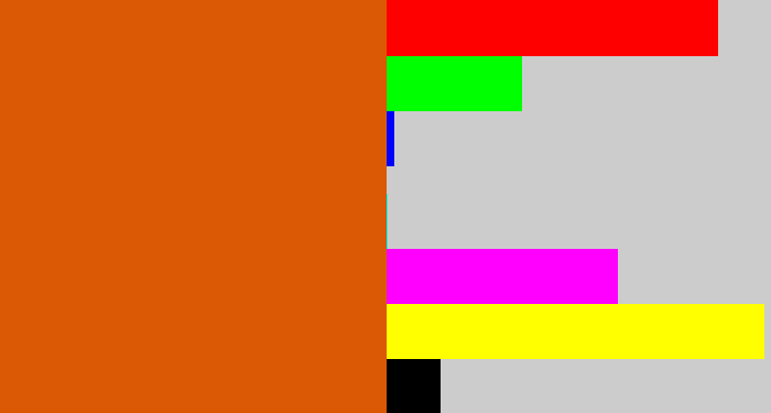 Hex color #db5805 - deep orange