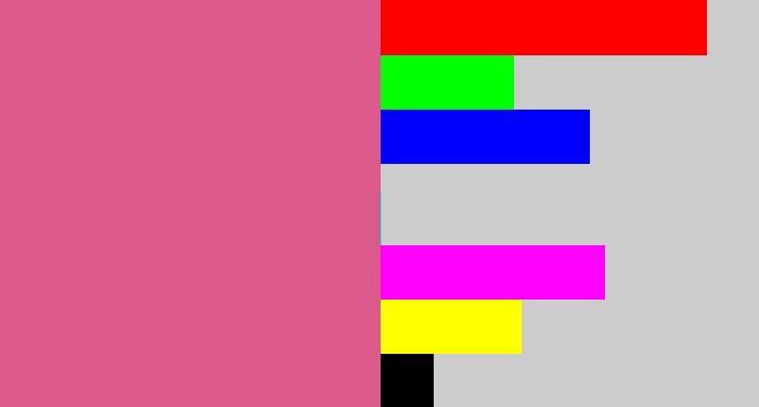 Hex color #db598b - pinkish