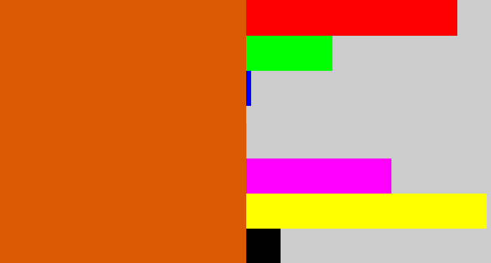 Hex color #db5a04 - deep orange