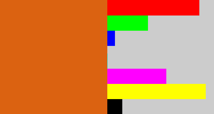 Hex color #db6211 - rusty orange