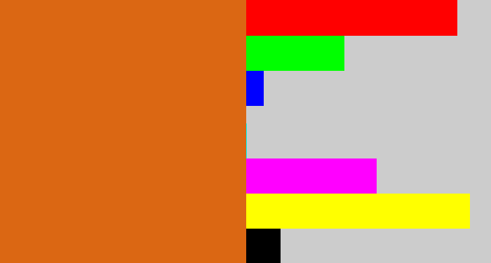 Hex color #db6713 - rusty orange