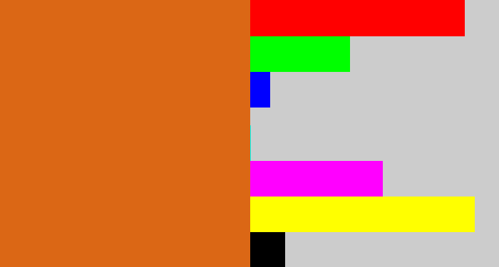 Hex color #db6715 - rusty orange