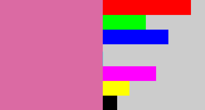 Hex color #db6aa3 - pale magenta