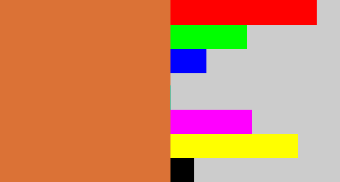 Hex color #db7236 - dull orange