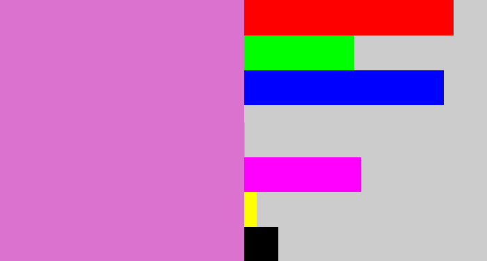 Hex color #db72d0 - lavender pink