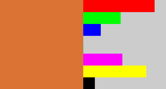 Hex color #db7335 - dull orange