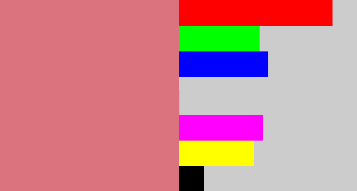 Hex color #db737f - pinkish