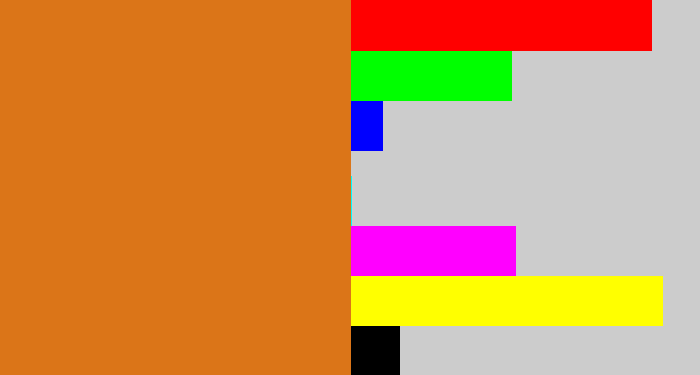 Hex color #db7518 - brownish orange