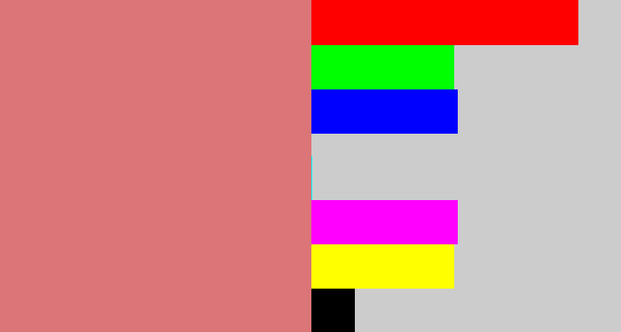 Hex color #db7577 - pinkish