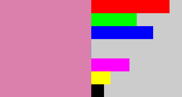 Hex color #db7fad - dull pink