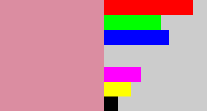 Hex color #db8da1 - dull pink