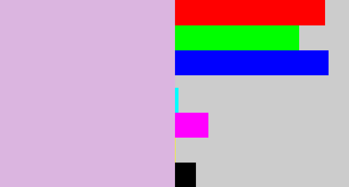 Hex color #dbb5e0 - light violet