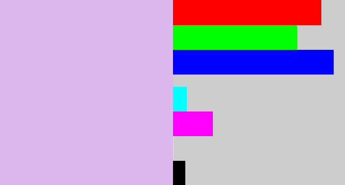 Hex color #dbb7ed - light violet