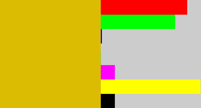 Hex color #dbbc02 - dark yellow
