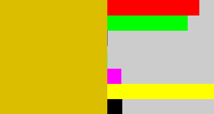 Hex color #dbbe00 - ugly yellow