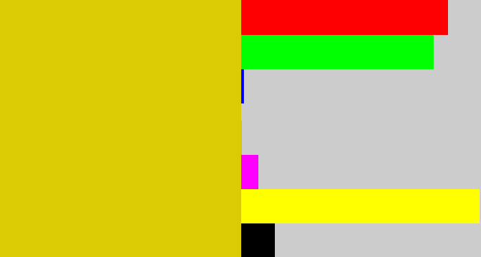 Hex color #dbcb03 - ugly yellow