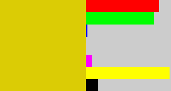 Hex color #dbcc05 - ugly yellow