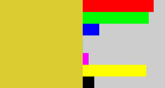 Hex color #dbcc32 - sickly yellow