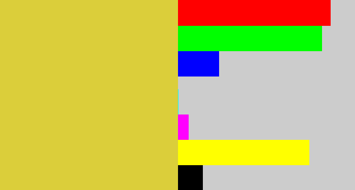 Hex color #dbce3a - sickly yellow