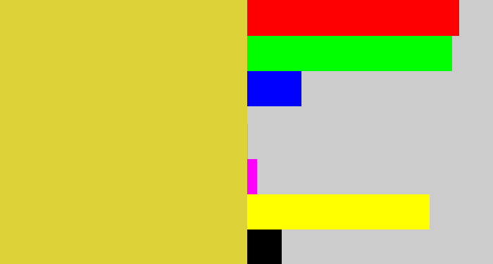 Hex color #dbd338 - sickly yellow