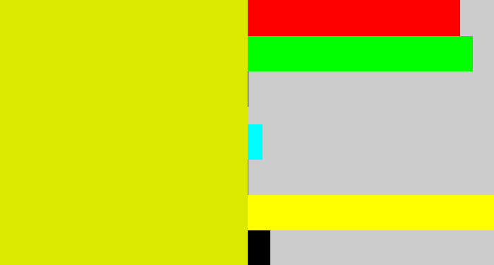 Hex color #dbe901 - greenish yellow