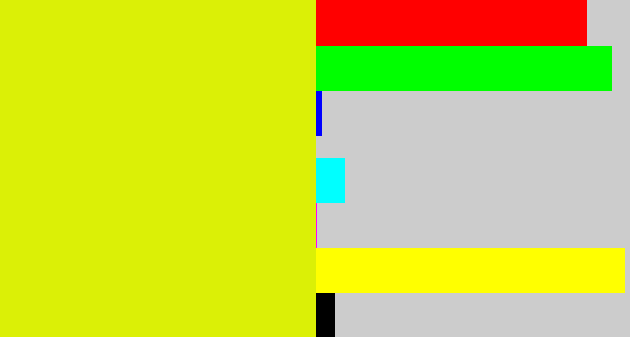 Hex color #dbf006 - neon yellow