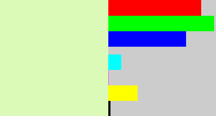 Hex color #dbf9b7 - very light green