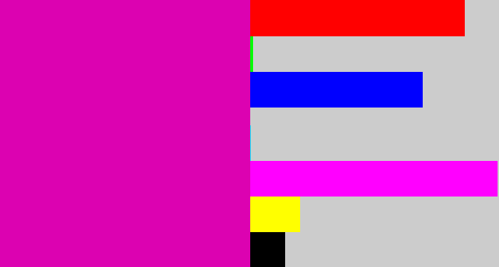 Hex color #dc02b1 - bright pink