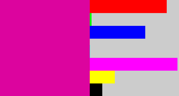 Hex color #dc049e - shocking pink