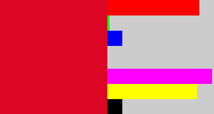 Hex color #dc0524 - cherry