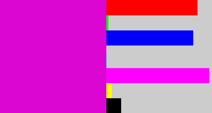 Hex color #dc06d2 - fuchsia