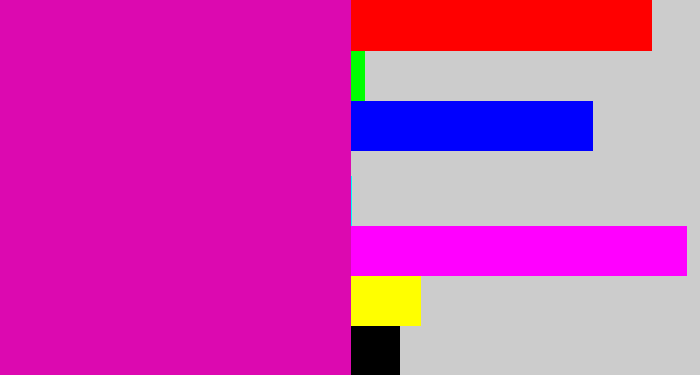 Hex color #dc09b0 - bright pink