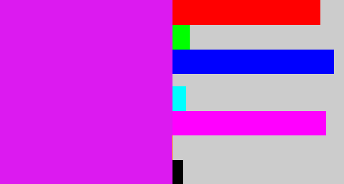 Hex color #dc1af0 - pink/purple