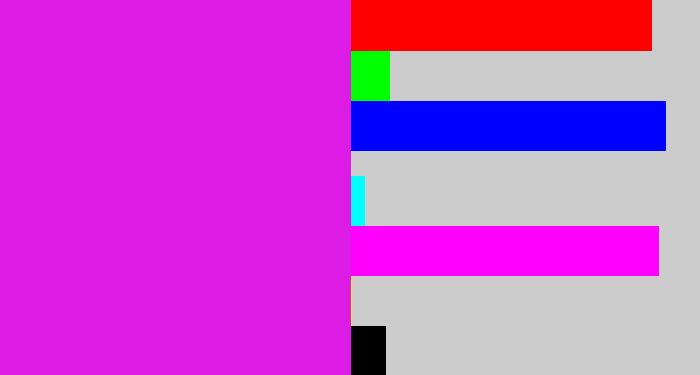 Hex color #dc1be5 - purple/pink