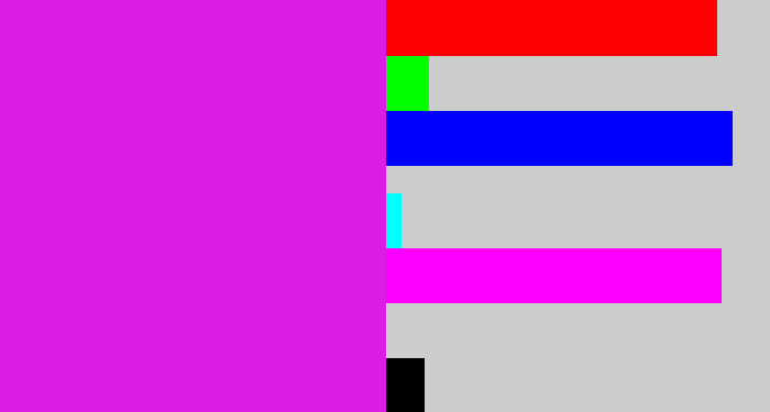 Hex color #dc1de6 - purple/pink