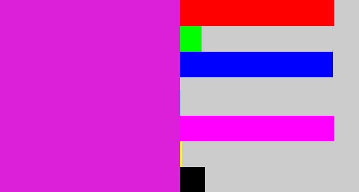 Hex color #dc1fd9 - purple/pink