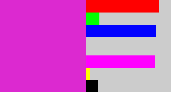 Hex color #dc29d0 - purple/pink