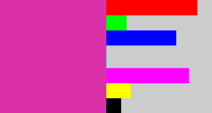 Hex color #dc30a9 - purpley pink