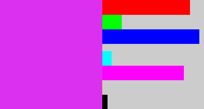 Hex color #dc30f1 - purple/pink