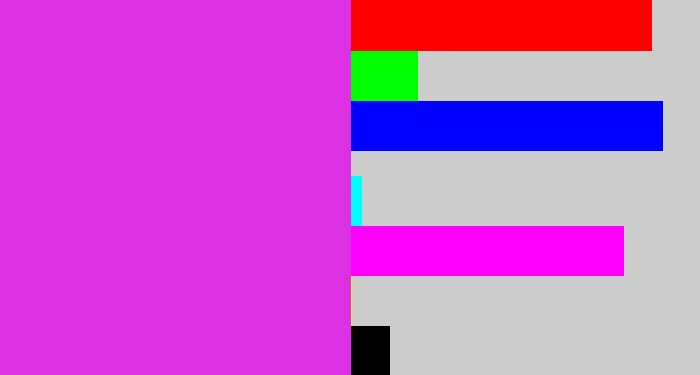 Hex color #dc31e3 - purple/pink