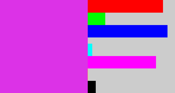 Hex color #dc32e7 - purple/pink