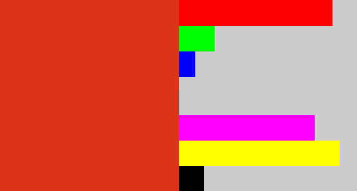 Hex color #dc3417 - vermillion