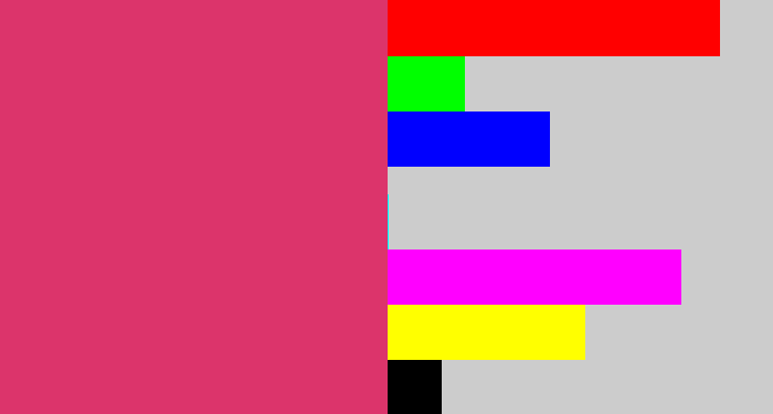 Hex color #dc346b - dark pink