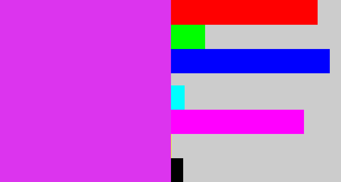 Hex color #dc34ee - purple/pink